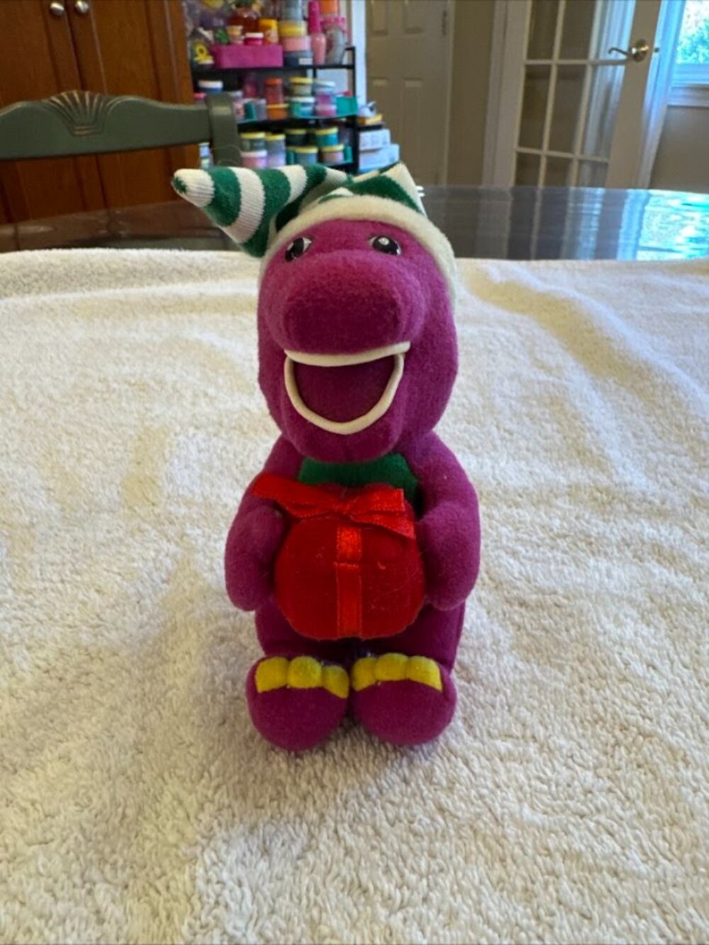 Vintage Barney Plush Dinosaur Christmas Holiday Lyons 2002 Musical